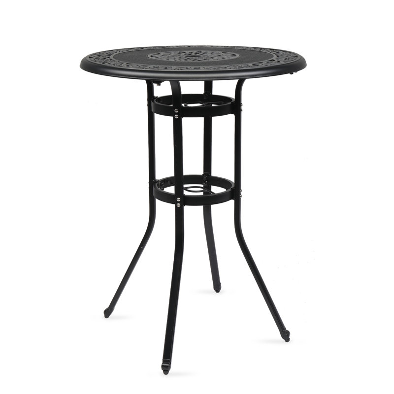 Brionie 32" W x 32" D Aluminum Bar Table with Umbrella Hole