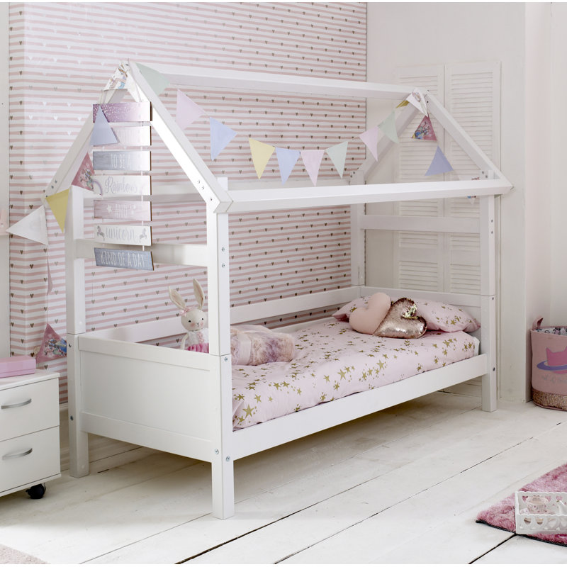 Solorzano European Single (90 x 200cm) House Beds, White