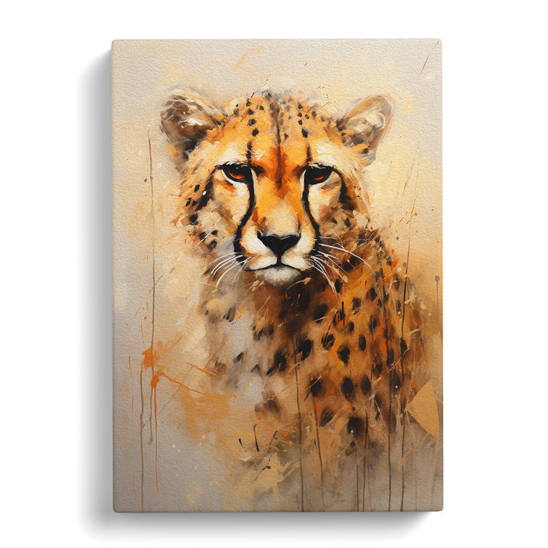 Cheetah Contemporary - Wrapped Canvas Print, 50cm H x 35cm W x 3cm D