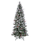 9 Ft. Powerconnect(TM) Snowy Bedford Slim Pine Tree With Clear Lights