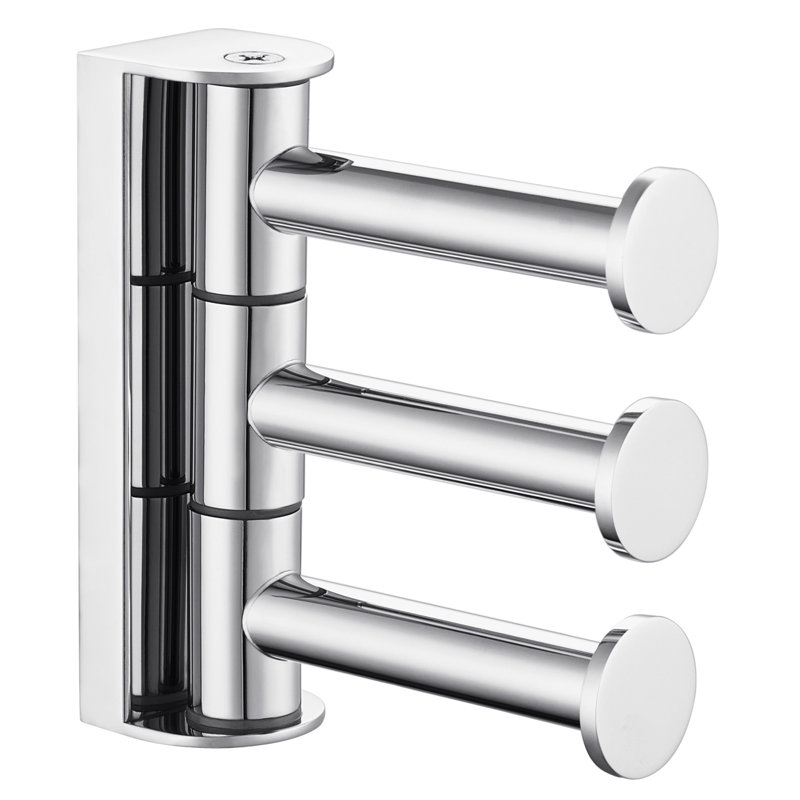 Wall Mounted Bathroom Swivel Robe Hook, Polished Chrome