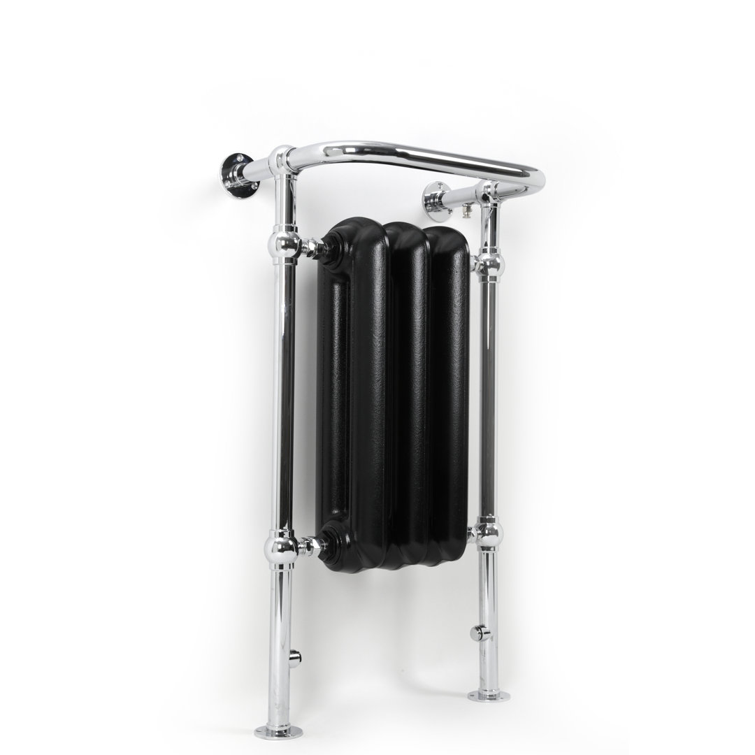 Terma Plain Heated Radiator Towel Rail Flat Black And Chrome 1217Btu 900 X 490Mm - Image 3