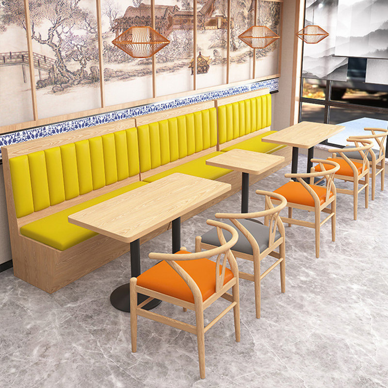 Banc rembourré en similicuir Simple Cafe, Jaune