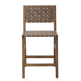 Oslo 24"H Faux Leather Woven Counter Stool