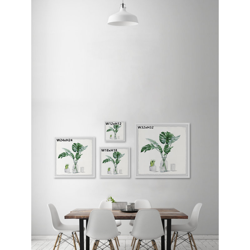 «Monstera Leaf In Glass», reproduction encadrée, H 32 po x l 32 po x P 1,5 po