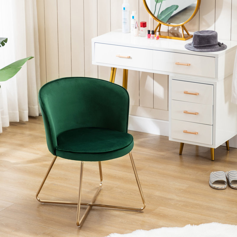 Fauteuil demi-tonneau 19,7 po, Velours vert foncé