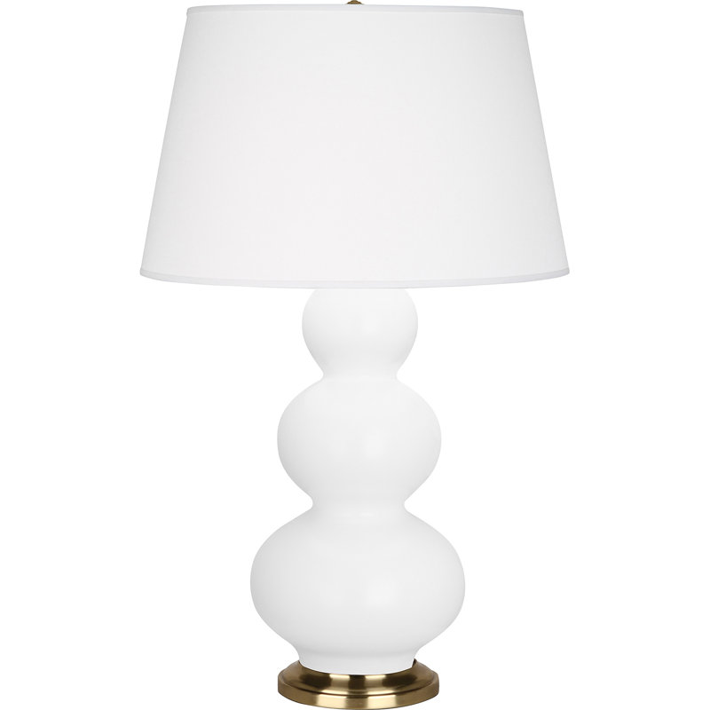 Lampe de table en verre et métal, Marguerite mat / or