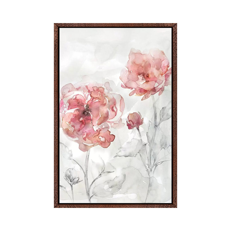 Blush Botanical II by Carol Robinson - Print on Canvas, Classic Brown Wood Framed, 66.04 cm H x 45.72 cm W