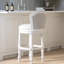 Tabouret de bar de 31 po avec dossier rembourré, siège pivotant, blanc et gris, installation rapide à 180 degrés, profondeur de 23,11 po, largeur de 23,11 po, structure pivotante à hauteur de 43,67 po et cadre blanc, confortable, poids de 45,99 lb