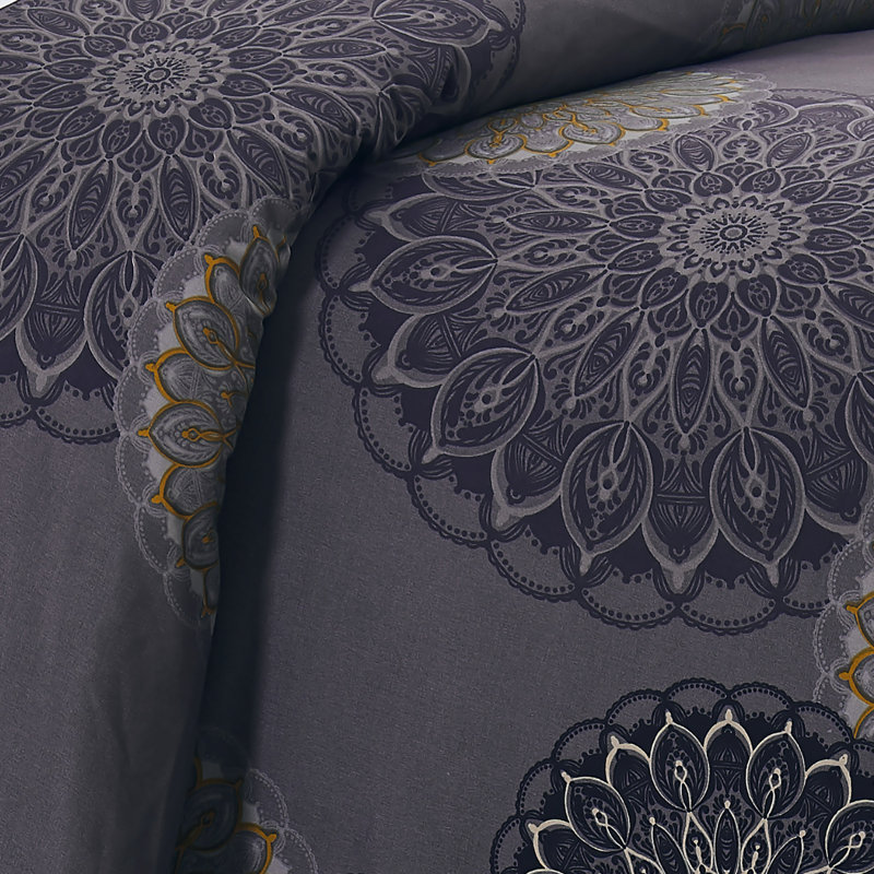 Midnight Floral Microfiber 3 Piece Comforter Set, Queen Comforter + 2 Shams, Blue