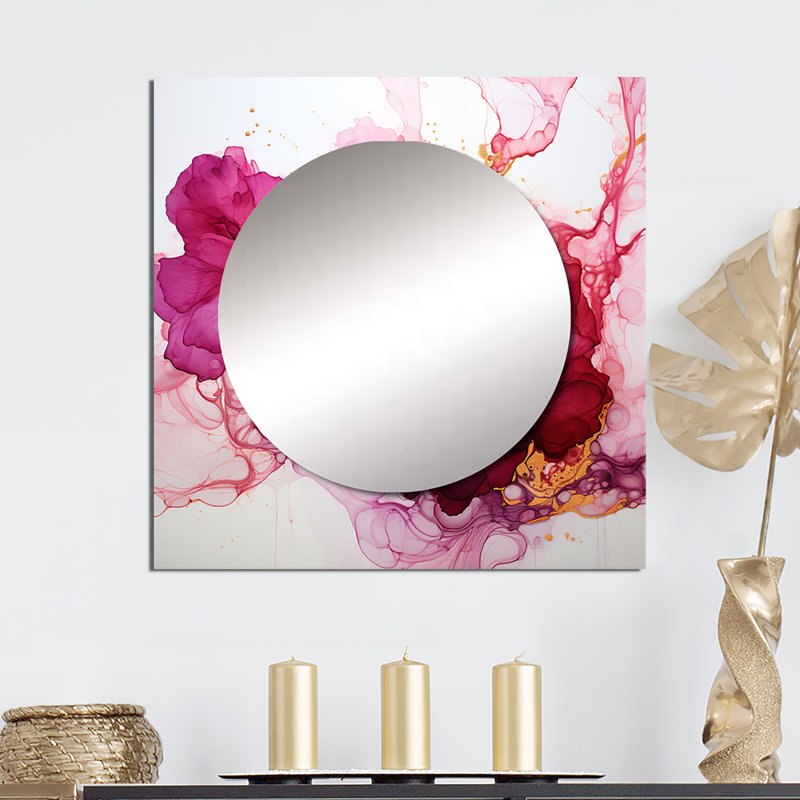 Glennie - Miroir carré abstrait mural pour chambre à coucher, 23 po x 23 po