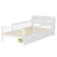 Lit simple avec rangement pour tête de lit, 2 tiroirs sous le lit et 3 garde-corps latéraux pour plus de sécurité, blanc-115675928