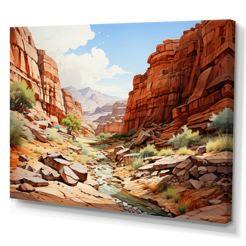 Canyon Symphony - Canyon, impression d'art mural, Toile tendue, H 34 po x l 44 po x P 1,5 po
