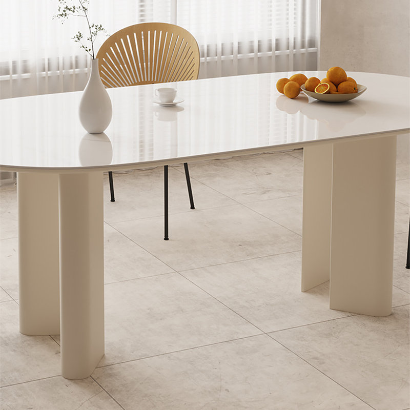 Table de salle à manger blanche, H 29,5 po x L 78,7 po x l 35,4 po