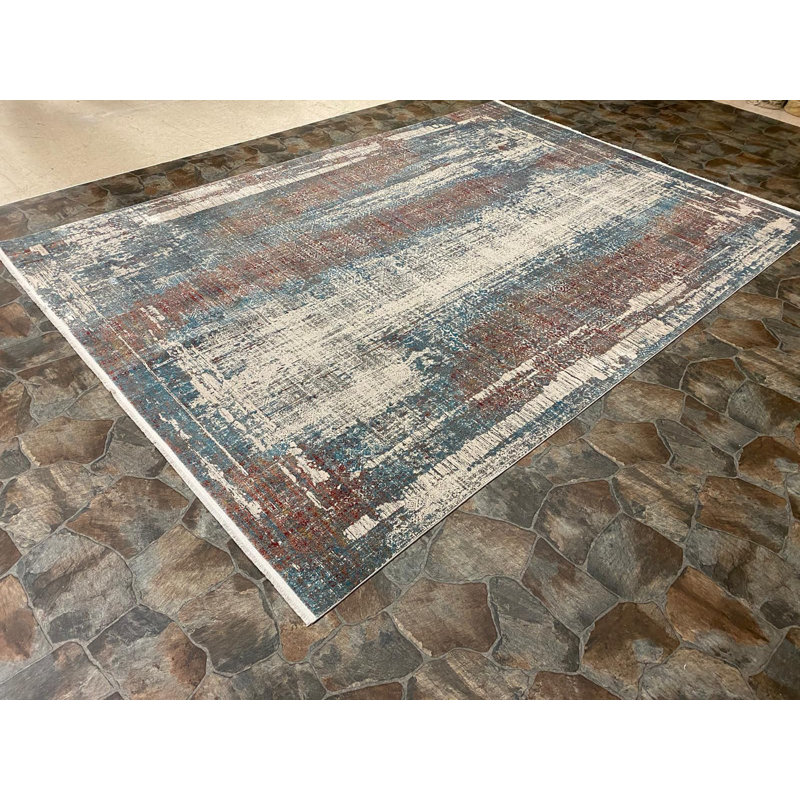 Tapis contemporain moderne touffeté à la main 8 X 10, Rectangle 5 pi 2 po x 7 pi 6 po