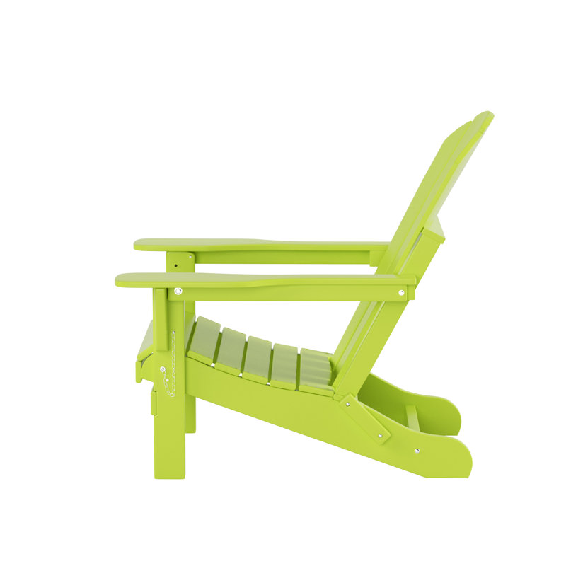 Chaise Adirondack pliante en PEHD Shawnna, Limette