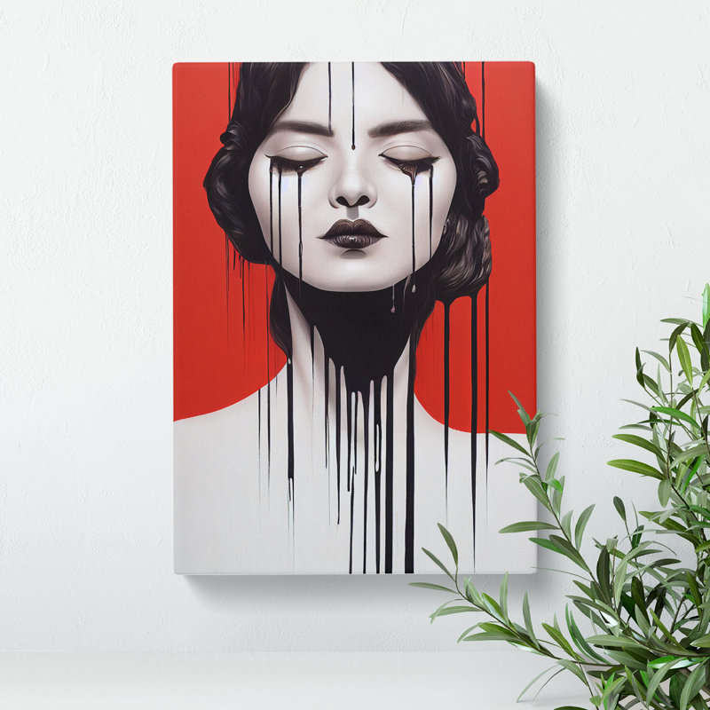 Painted Woman No.1 Abstract - Wall Art, 50cm H x 35cm W, Wrapped Canvas, No Matte