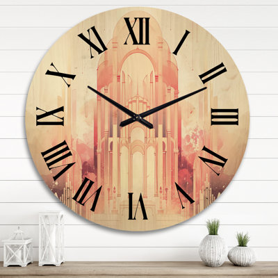 Paradise City Vintage Boho Chic Minimalism IV - Modern Geometric Oversized Wood Wall Clock