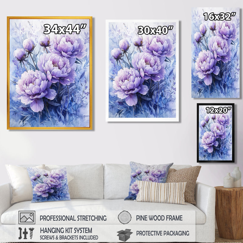 Irene - Floral Canvas Prints, Brun, Impression encadrée sans passe-partout, H 44 po x l 34 po
