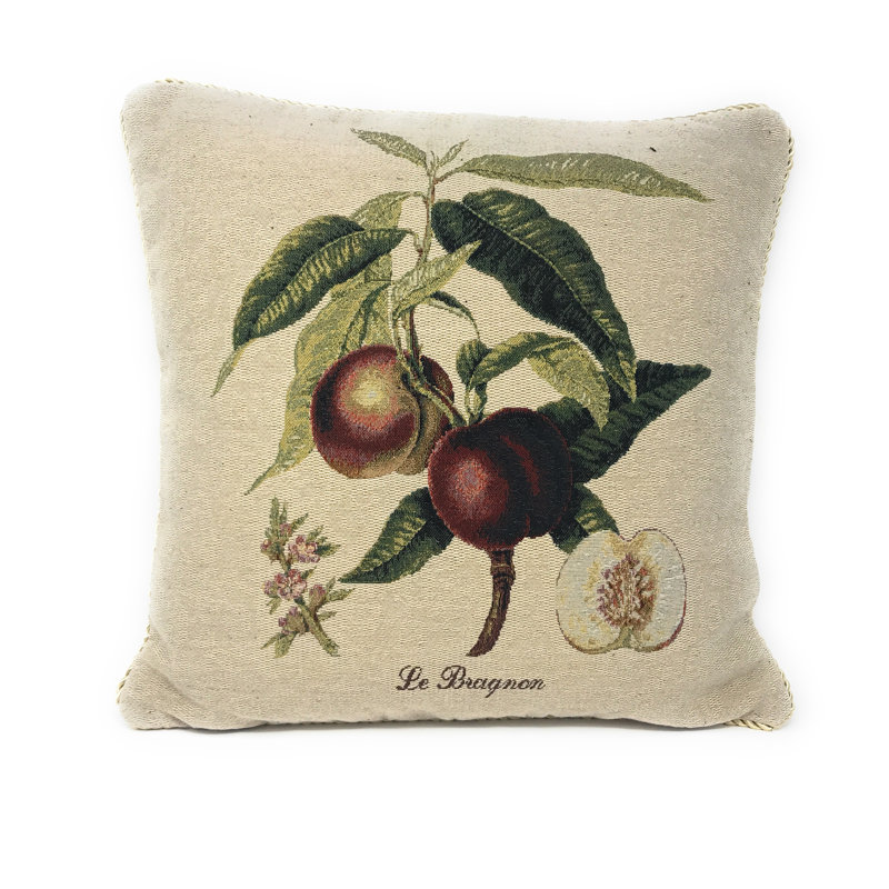 Embroidered Cotton Blend Throw Pillow