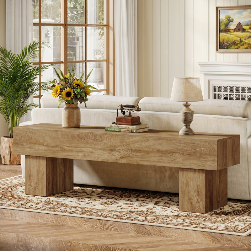 63" Farmhouse TV Stand, Long TV Console Table, Entertainment Center for 55/60/65 Inch TV, Light Brown
