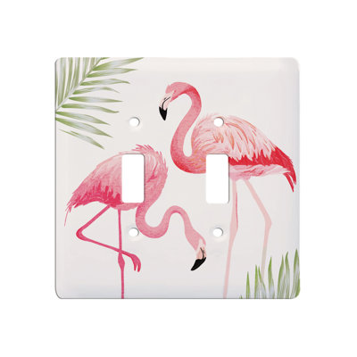 Pink Flamingos Double Toggle Switchplate