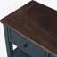Console rétro avec deux tablettes ouvertes, structure en bois de pin massif et pieds pour le salon (bleu marine)-1359666165