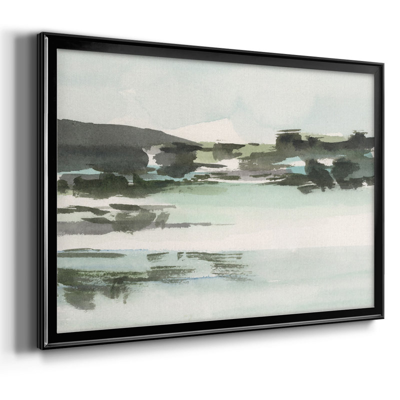 Toile tendue avec cadre Turquoise Marsh II, Noir, H 26 po x l 38 po x P 1,5 po
