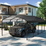 Abri d'auto 12 x 20 pi avec toit et cadre en acier galvanisé