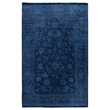 Overdyed One-of-a-Kind 4' 1" X 6' 2" Hand Knotted Area Rug