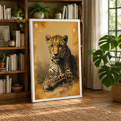 Golden Leopard Rustic - Wrapped Canvas
