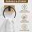 Wood & Stainless Steel Swivel Towel Ring, Rustic Hand Towel Holder for Bathroom Wall Mounted, 180° Rotatable Towel Hanger