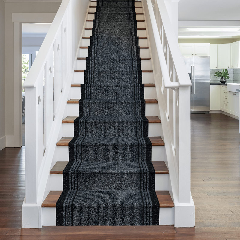 Stair Runner Abby Solid Colour Flatweave Area Rug, Runner 66 x 510cm