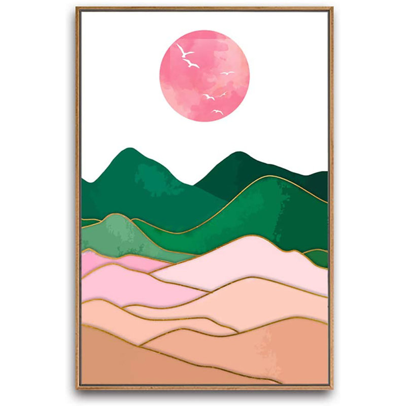 Sun Mountain Range " Abract, Sun, Mountain ", 16" H x 24" W x 2" D