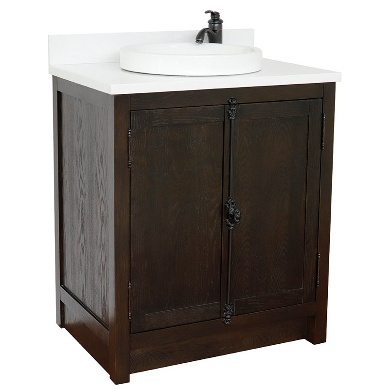 Ensemble de meuble-lavabo simple 31 po Ziemer, Quartz blanc, Gris sauge