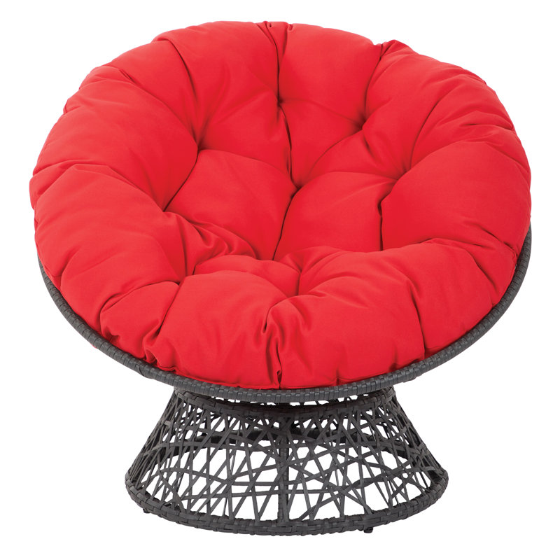 Leianna Upholstered Swivel Accent Chair, Black , Red Polyester Blend