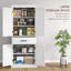 Armoire de rangement pour garde-manger de 72 po de hauteur, armoire de cuisine autoportante Farmhouse avec 4 portes de grange, tiroir, tablette à 5 niveaux et tablettes réglables