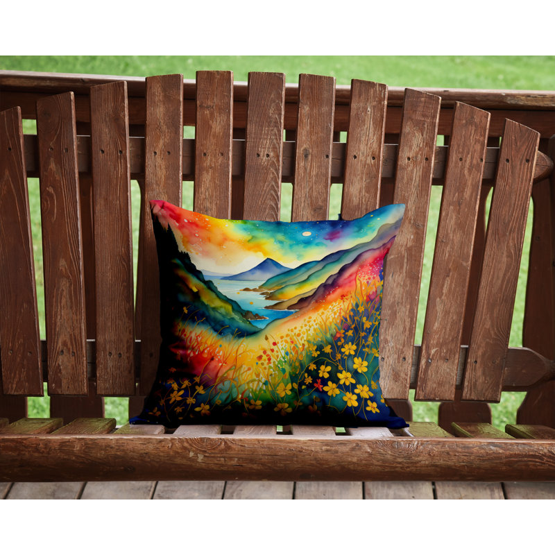 Colorful Flowers Other/No Pattern Polyester Indoor/Outdoor Throw Pillow, 14" x 14"