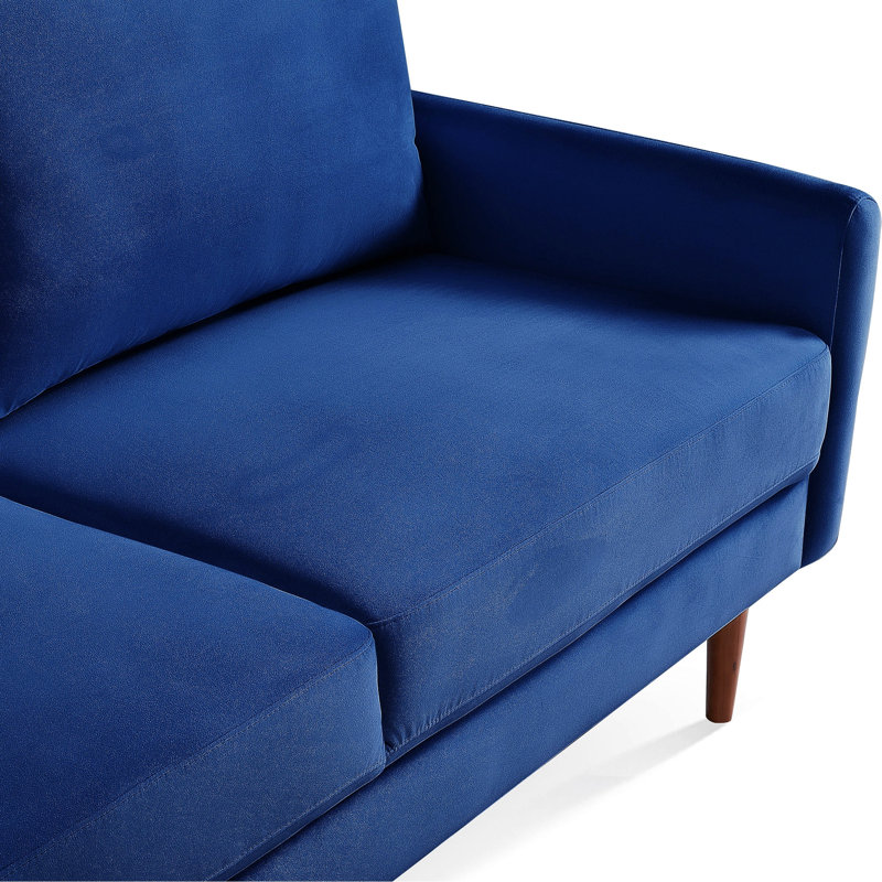 Nakeitha Fabric 56.7'' Reception Loveseat, Blue