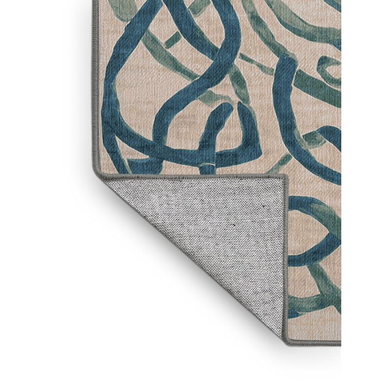 Machine Washable Gray Area Rug, Rectangle 7' x 9'