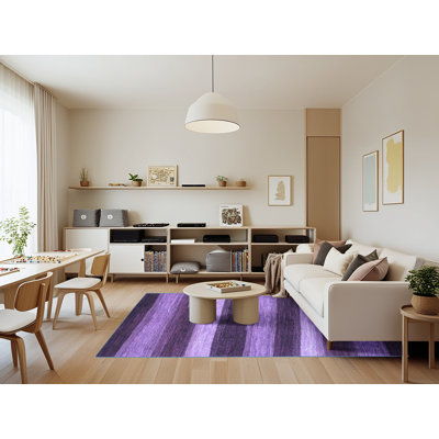 Tapis rayé bleu Krishona