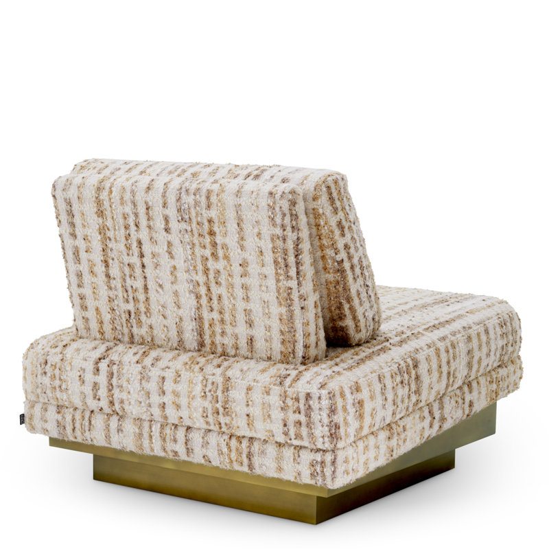 Chair Rubina Antique Brass Finish Dorsay Beige