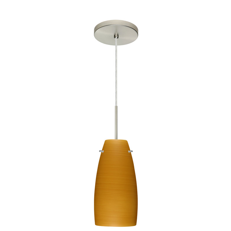 Tao 1 - Light Single Pendant, Satin Nickel, Oak, LED