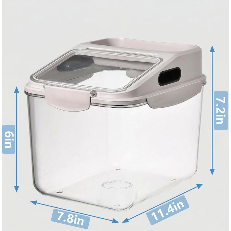 Boîte à gâterie hermétique pour animaux de compagnie, 5,5 lb, plastique translucide résistant à l'humidité, couvercle verrouillable, garde les aliments secs au frais pour les chats et les chiots