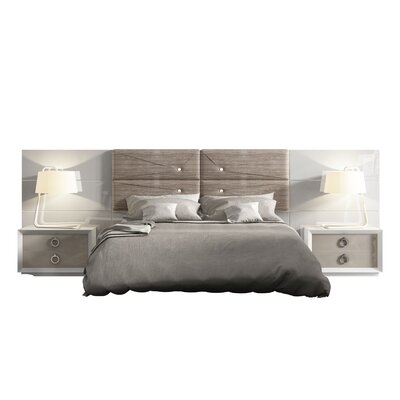 Tufted Solid Wood and Upholstered Standard Bed -  Orren Ellis, 857384D7B6314449B861A01673F4E6A8