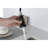 Commercial Kitchen Faucets In Matte Black With Pull Out , Stainless Steel Finish Faucet 3 Sink Water