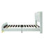 Structure de lit tapissier moderne, lit plateforme grand avec tête de lit à oreilles, revêtement en cuir de polyuréthane, aucun sommier tapissier, silencieux, assemblage facile, structure de lit robuste pour la chambre à coucher, gris-1995801401-1995801407