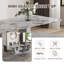 Ensemble de table de salle à manger 71 po, plateau moderne en verre trempé avec chaises en cuir synthétique-116376084-116446029