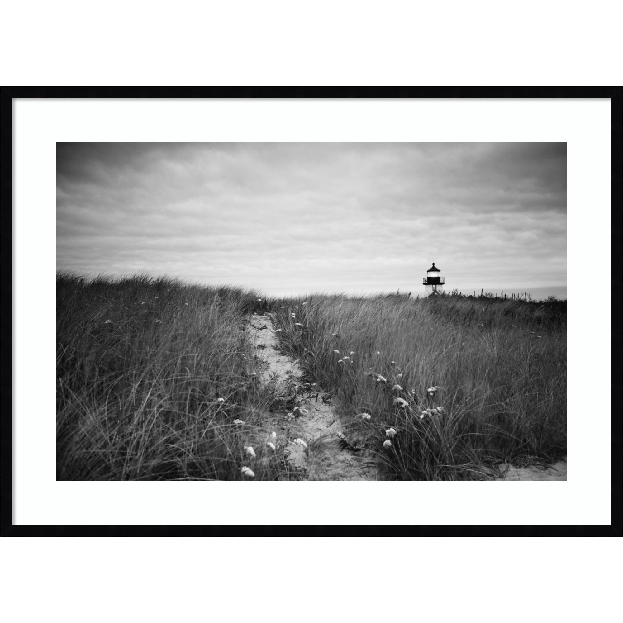 Nantucket Lighthouse by Aledanda, 30" H x 41" W, Black