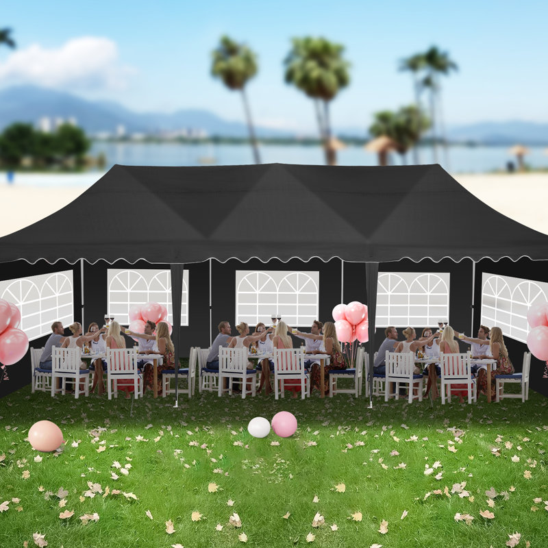 354'' W x 118'' D Metal Party Tent, Black